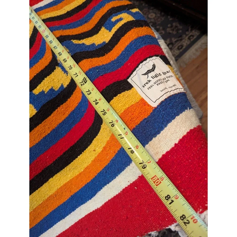 Trek Light Gear Hand Woven Blanket Native Theme Southwestern Red Blue Yellow